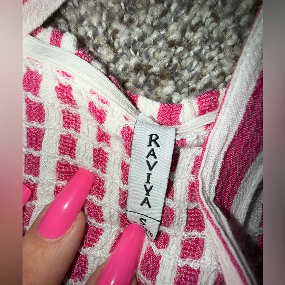 Raviya pink striped floor length maxi dress with pockets - Picture 3 of 4